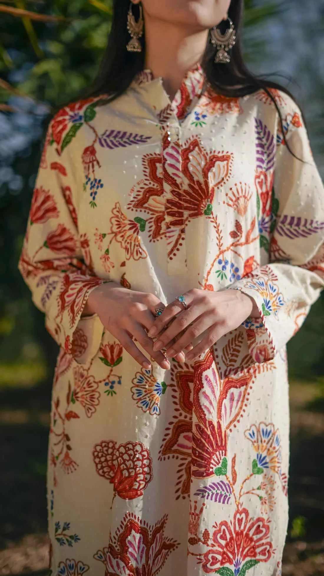 Mahnoor - 2-Piece Printed Lawn with Trouser Ensemble