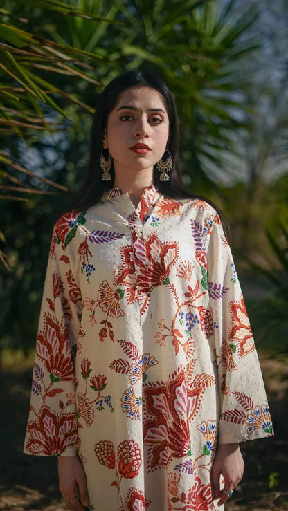 Mahnoor - 2-Piece Printed Lawn with Trouser Ensemble