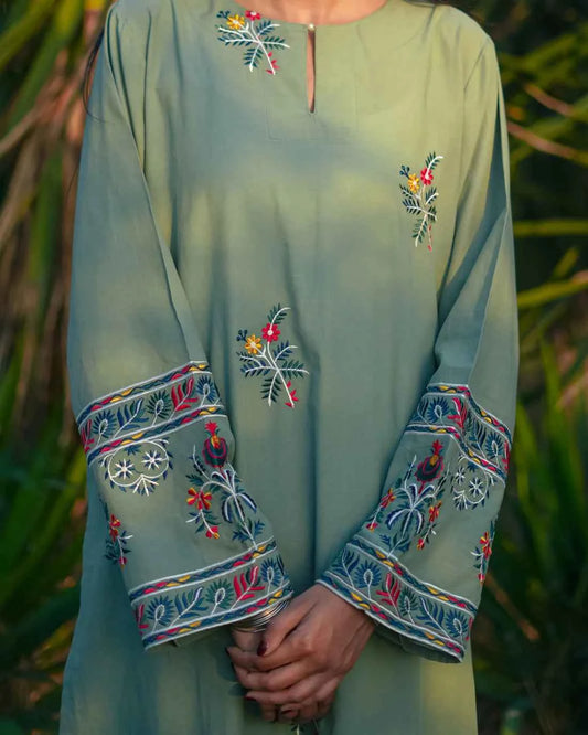 Miral - 2-Piece Embroidered Lawn Shirt with Trouser