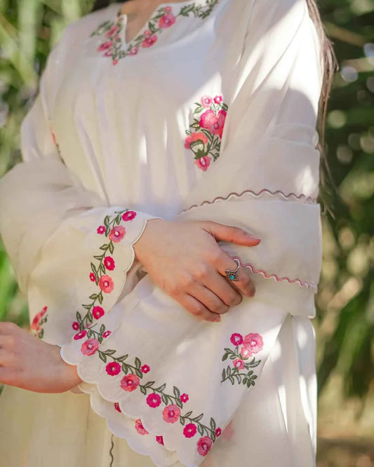 Komal - 2-Piece Embroidered Lawn with Plain Trouser